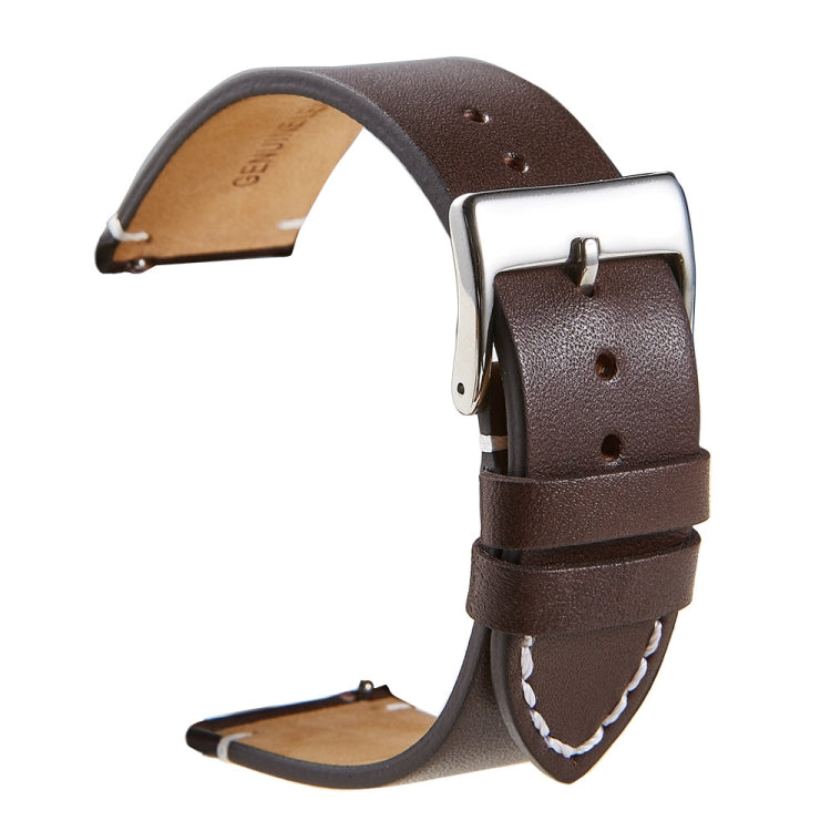 First Layer Retro Cowhide Frosted Leather Quick Release Universal Watch Band, Size��� 18mm(Deep Brown)