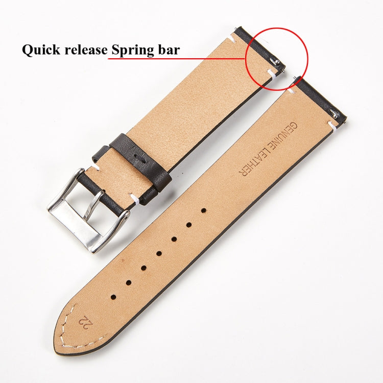 First Layer Retro Cowhide Frosted Leather Quick Release Universal Watch Band, Size��� 18mm(Deep Brown)
