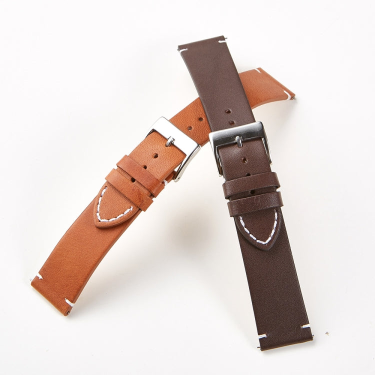 First Layer Retro Cowhide Frosted Leather Quick Release Universal Watch Band, Size��� 18mm(Light Brown)