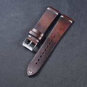 HB001 Color-Changing Retro Oil Wax Leather Universal Watch Band, Size: 18mm(Deep Brown)