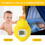 AF-023 Baby Bathing Yellow Duck Water Thermometer With Temperature and Time(Yellow)