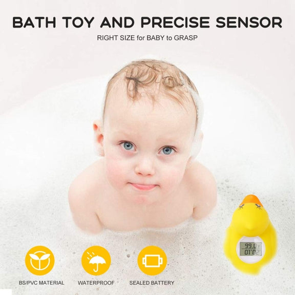 AF-023 Baby Bathing Yellow Duck Water Thermometer With Temperature and Time(Yellow)