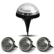 8 LEDs Solar Circular Underground Light Outdoor Water-resistant Lawn Stair Light, Light Color: White Light