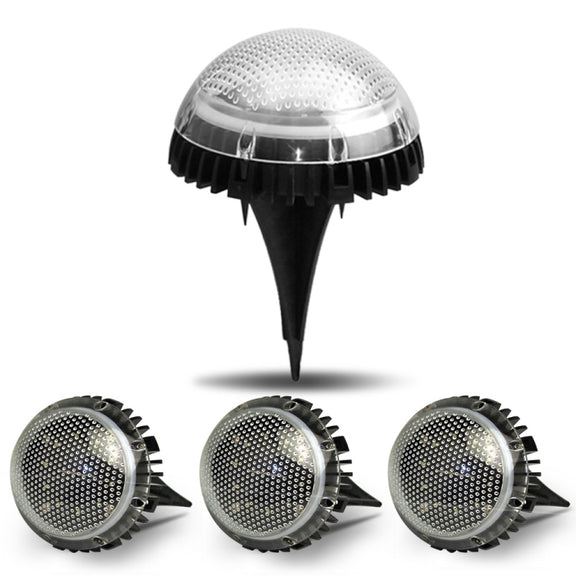 8 LEDs Solar Circular Underground Light Outdoor Water-resistant Lawn Stair Light, Light Color: White Light