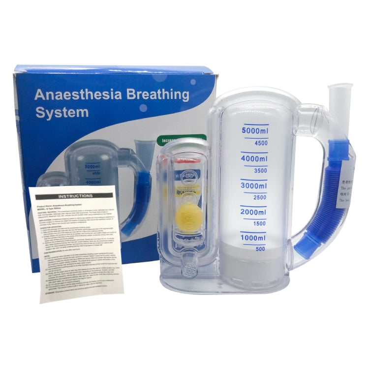 Respiratory Training Device Lung Capacity Training Pulmonary Function Exercise Rehabilitation Device, Specification: Single Ball  5000ml
