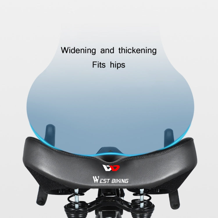 WEST BIKING Bicycle Riding Big Butt Comfortable Saddle(Black Groove)