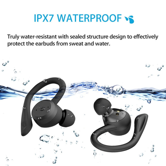 BE1032 Ear-mounted Water-resistant Sports TWS Wireless Bluetooth Earphone(Black)