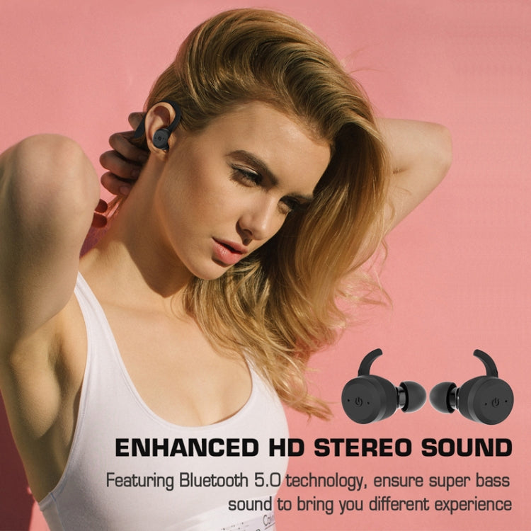 BE1032 Ear-mounted Water-resistant Sports TWS Wireless Bluetooth Earphone(Black)