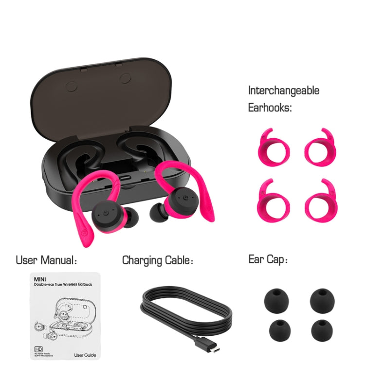 BE1032 Ear-mounted Water-resistant Sports TWS Wireless Bluetooth Earphone(Black)