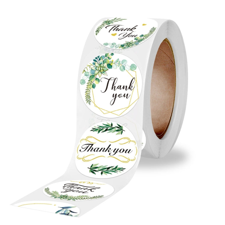 2 Rolls Thank You Floral Sticker Wedding Gift Decoration Label, Size: 2.5cm / 1inch(A-297)