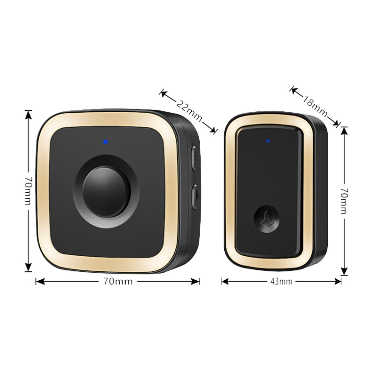 CACAZI A58 1 For 1 Smart Wireless Doorbell without Battery, Plug:UK Plug(Black Silver)