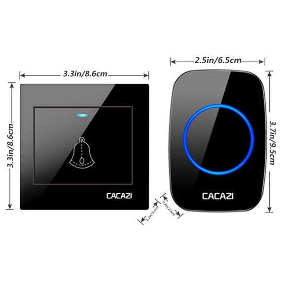 CACAZI H10 1 For 1 Wireless Smart Doorbell without Battery, Plug:EU Plug(White)