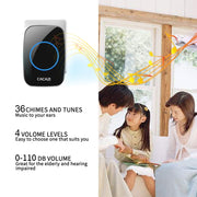 CACAZI H10 1 For 1 Wireless Smart Doorbell without Battery, Plug:UK Plug(White)