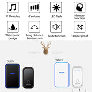 CACAZI Home Smart Digital Wireless Doorbell Remote Electronic Doorbell Elderly Pager, Style: UK Plug(Black)