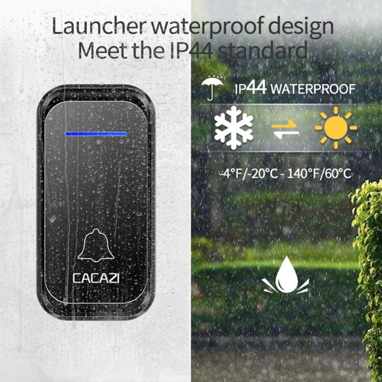 CACAZI Home Smart Digital Wireless Doorbell Remote Electronic Doorbell Elderly Pager, Style: UK Plug(Black)