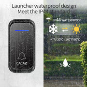 CACAZI Home Smart Digital Wireless Doorbell Remote Electronic Doorbell Elderly Pager, Style: UK Plug(Black)