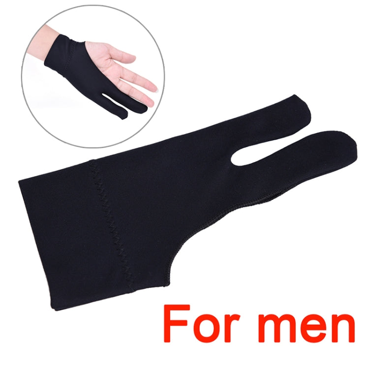 2 Finger Anti-fouling Drawing Glove for Graphics Drawing Tablet, Both for Right and Left Hand(For  men)