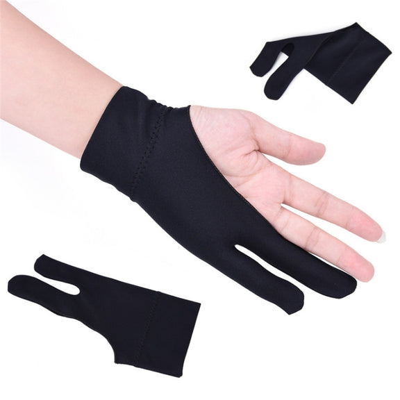 2 Finger Anti-fouling Drawing Glove for Graphics Drawing Tablet, Both for Right and Left Hand(For  men)