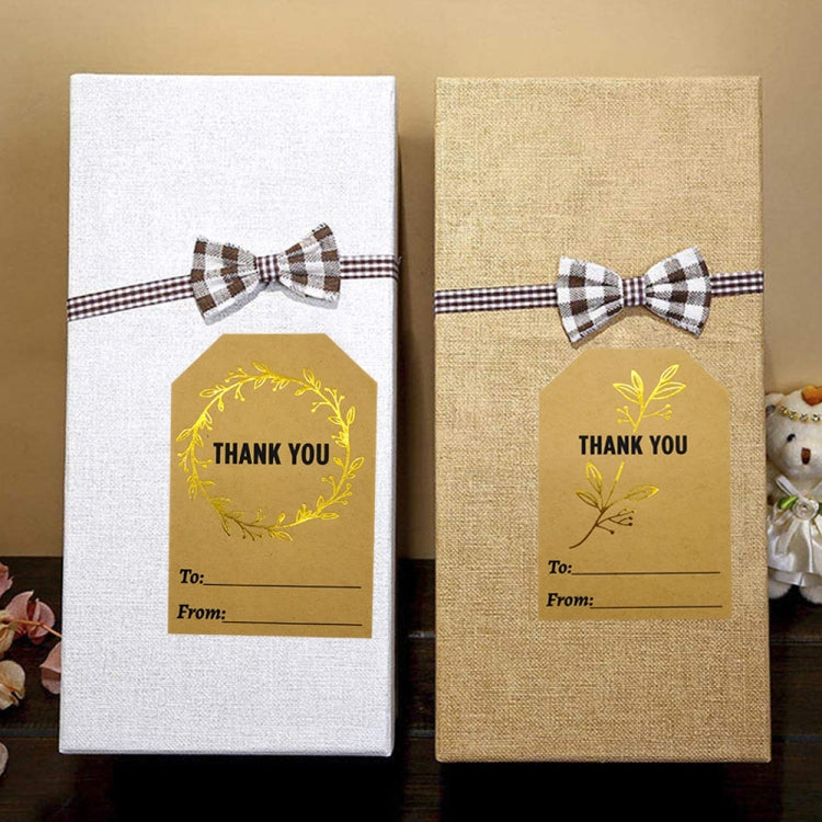 Kraft Paper Thank You Hot Stamping Sticker Gift Wrapping Decoration Label, Size: 50x75mm(K-74)