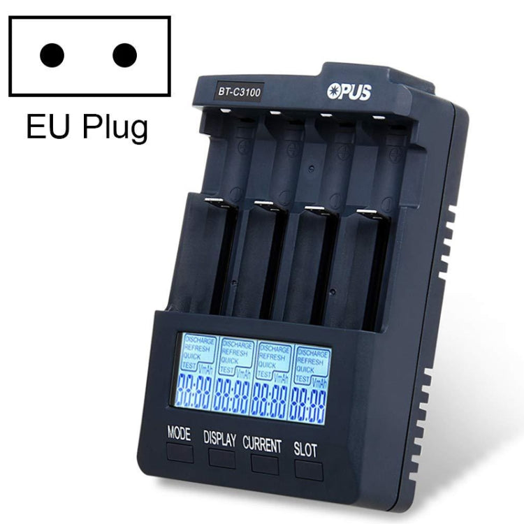 OPUS BT-C3100 Smart Smart Digital Intelligent 4-Slot Battery Charger(EU Plug)