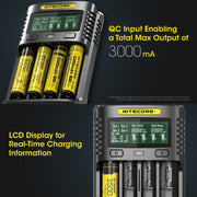 NITECORE Smart LCD Display Automatically Activates Repair USB 4-Slot Charger(UM4)