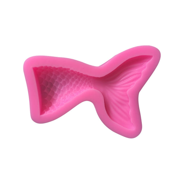 Mini Mermaid Tail Liquid Silicone Mold Fondant Baking Mold, Specification: Large (Pink) 15-94