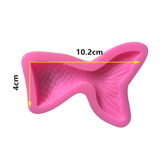 Mini Mermaid Tail Liquid Silicone Mold Fondant Baking Mold, Specification: Large (Gray) 15-94