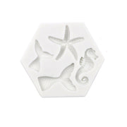 Ocean Series Big And Small Fishtail Starfish Seahorse DIY Baking Liquid Silicone Mold(Gray)