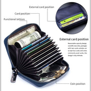 BULL CAPTAIN 05 Head Layer Leather Card Bag Men Casual Leather Driver License Card Package(Black)