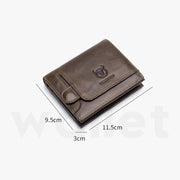 BULL CAPTAIN 037 First-Layer Cowhide Men Leather Wallet Driver License Coin Purse(Brown)
