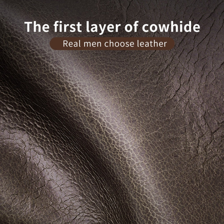 BULL CAPTAIN 037 First-Layer Cowhide Men Leather Wallet Driver License Coin Purse(Brown)