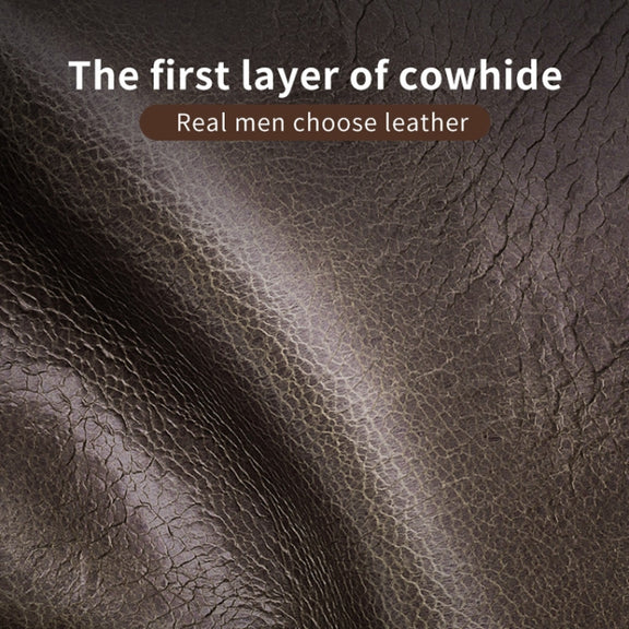 BULL CAPTAIN 037 First-Layer Cowhide Men Leather Wallet Driver License Coin Purse(Brown)