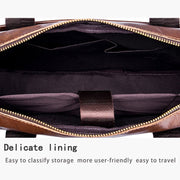 BULL CAPTAIN 044 14 Inch Handheld Computer Briefcase Men Leather Messenger Bag(Brown)