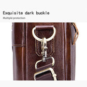 BULL CAPTAIN 044 14 Inch Handheld Computer Briefcase Men Leather Messenger Bag(Brown)