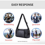 BULL CAPTAIN HKDJB--001 Cowhide Messenger Bag Sports Men Single-shoulder Bag, Colour: Dark Brown