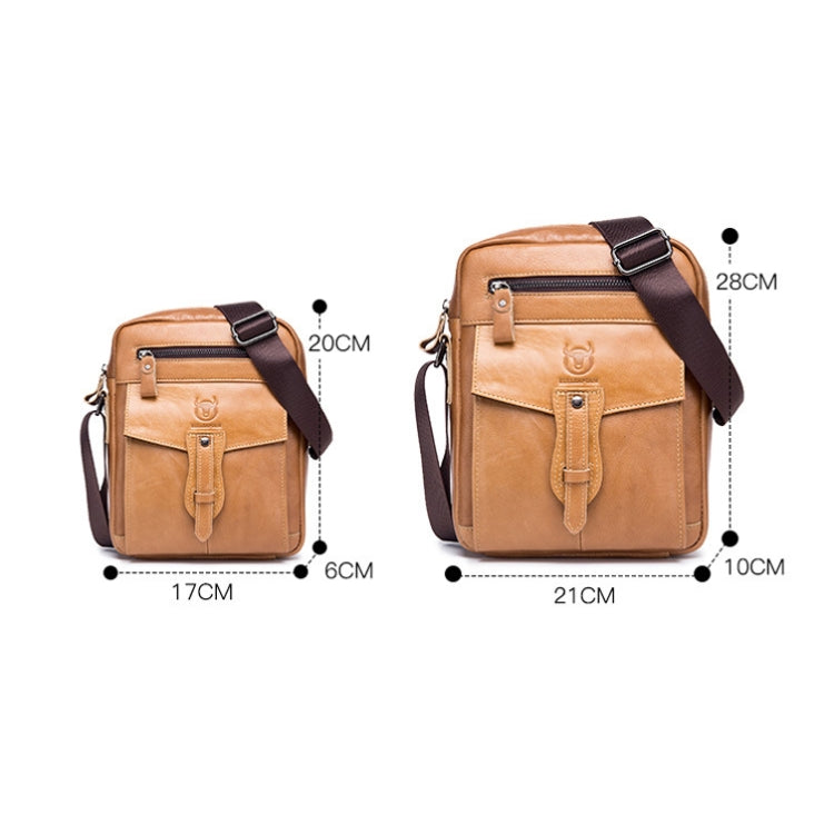 BULL CAPTAIN 053 Men Messenger Bag Cowhide Large Capacity Briefcase, Specification���Large (Dark Brown)