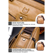 BULL CAPTAIN 053 Men Messenger Bag Cowhide Large Capacity Briefcase, Specification���Small (Dark Brown)