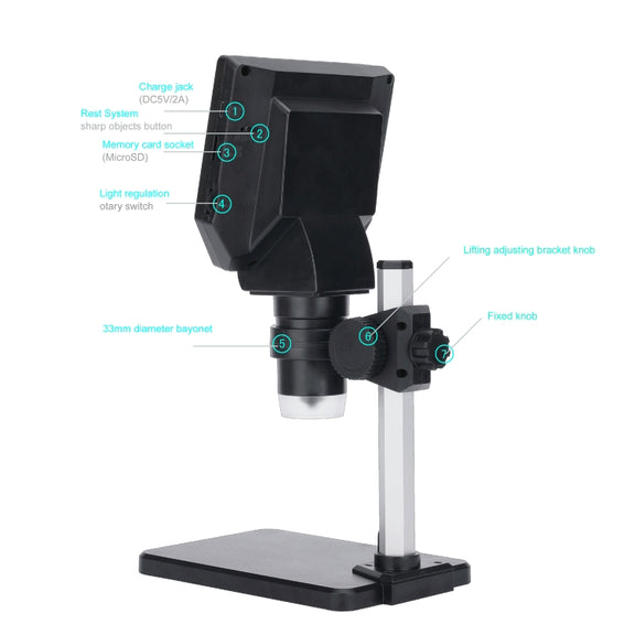 G1000 Digital Microscope HD Mobile Phone Repair Electron Microscope, Specification: Aluminum Alloy Bracket