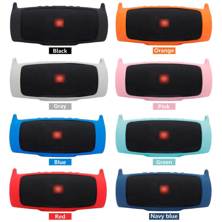 For JBL Charge 4 Bluetooth Speaker Portable Silicone Protective Cover with Shoulder Strap & Carabiner(Black)