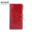 Retro Ladies RFID Wallet Leather Long Mobile Phone Bag(Red) - free shipping - PMC TechLife - Order now!