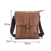 BULL CAPTAIN 034 Men Leather Shoulder Bag Sports Outdoor First-Layer Cowhide Bag(Brown)