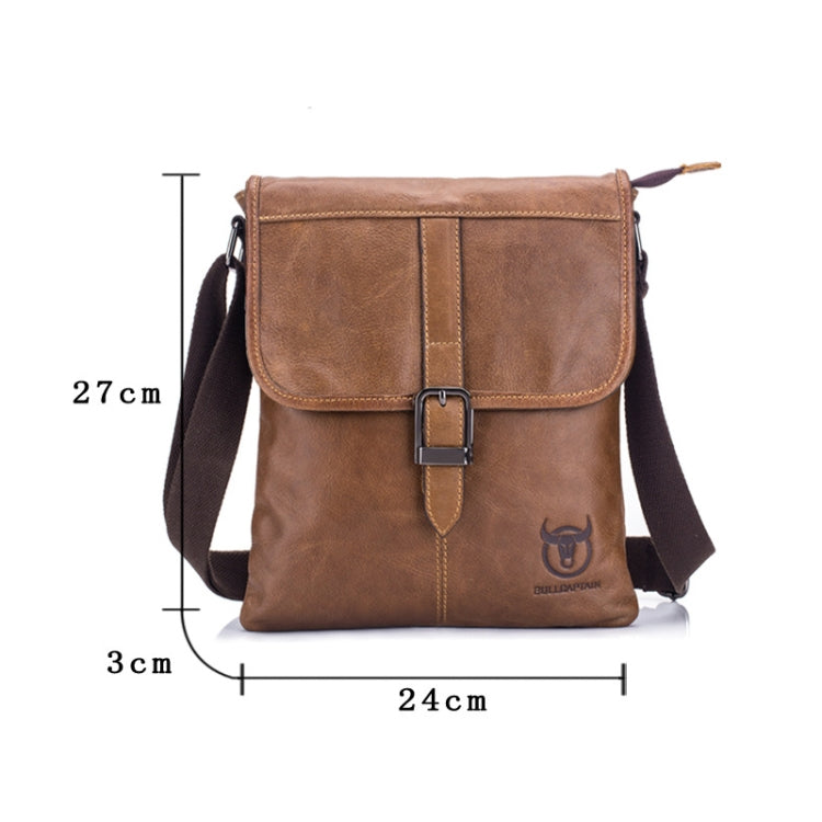 BULL CAPTAIN 034 Men Leather Shoulder Bag Sports Outdoor First-Layer Cowhide Bag(Brown)