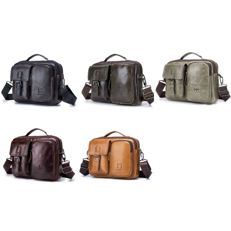 BULL CAPTAIN 036 Men Leather Shoulder Bag Retro First-Layer Cowhide Messenger Bag(Brown)