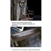 BULL CAPTAIN 036 Men Leather Shoulder Bag Retro First-Layer Cowhide Messenger Bag(Brown)