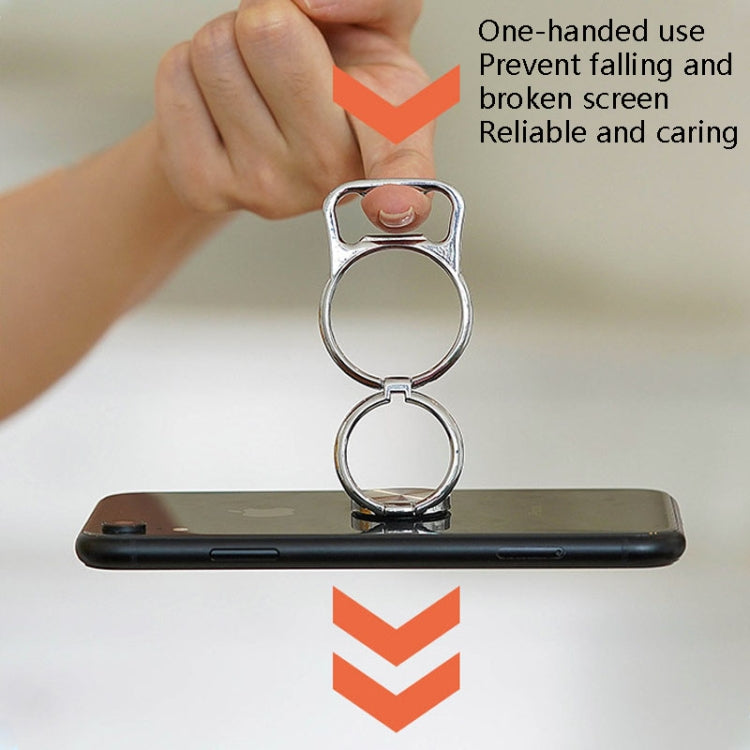 3 PCS Bottle Opener Folding Metal Mobile Phone Bracket Ring Buckle Bracket Car Magnets Live Desktop Bracket(Rose Gold)