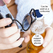 3 PCS Bottle Opener Folding Metal Mobile Phone Bracket Ring Buckle Bracket Car Magnets Live Desktop Bracket(Rose Gold)