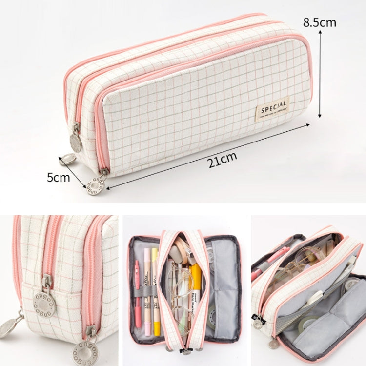 Angoo Double-Open Multi-Layer Stationery Pencil Case Multifunctional Cosmetic Bag(Ink Painting)