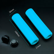 4 Pairs Mountain Folding Bicycle Silicone Foaming Sponge Handle Cover Rubber Shock Absorbing Anti-Slip Handle Set(Black)