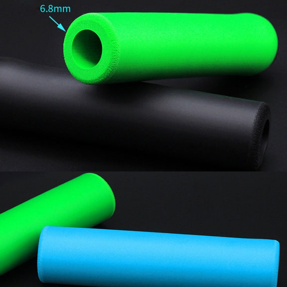 4 Pairs Mountain Folding Bicycle Silicone Foaming Sponge Handle Cover Rubber Shock Absorbing Anti-Slip Handle Set(Black)