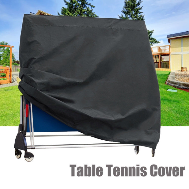 Outdoor Water-resistant And Dustproof Table Tennis Table Cover, Size: 165x70x185cm(Black Outside Silver Inside)